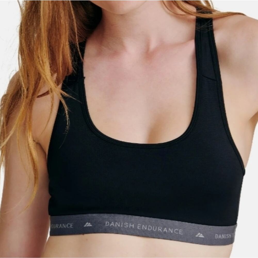 Danish Endurance Racerback Sports Bra XS Xsmall Black Athletic Activewear